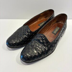 Vintage Brassboot Black Basketweave Leather Loafers – Men’s Size 10M